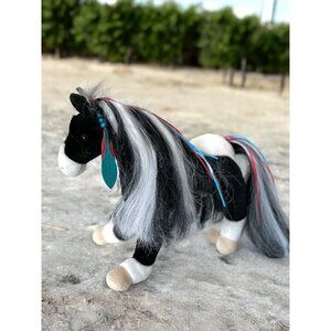 Douglas Cuddle Toy Warrior Princess Horse Black White 12 in Plush Stuffed Animal